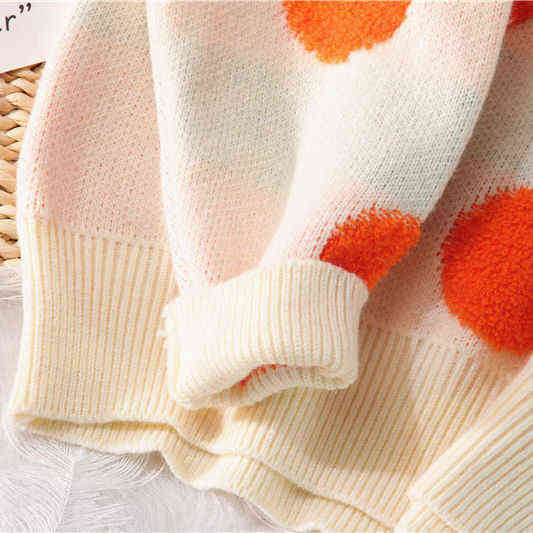EBAIHUI Autumn Winter Sweaters Pullover Cherry Pattern Long Sleeve Sweater Women Turtleneck Knitted Jumpers Sweater Mujer 211109