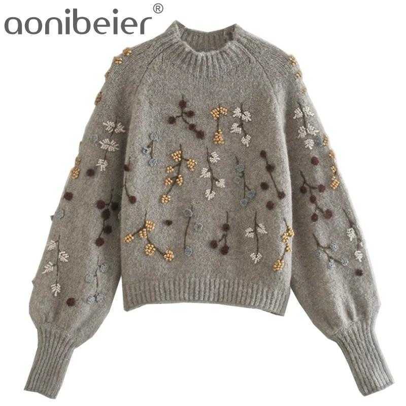 Spring Women Vintage Korean Long Sleeve Pullover Chic Flowers Beaded Fashion Harajuku Knitted Sweater Keeps Warm 210604, Gray
Spring Women Vintage Korean Long Sleeve Pullover Chic Flowers Beaded Fashion Harajuku Knitted Sweater Keeps Warm 210604, Gray