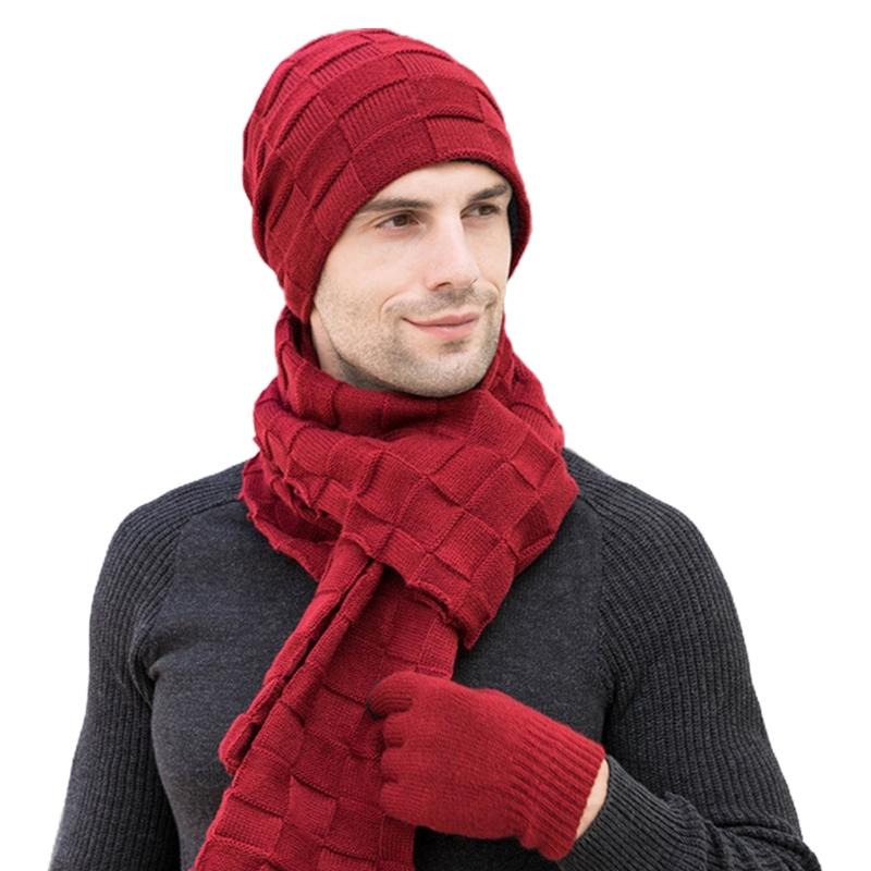 Hats, Scarves & Gloves Sets Men Winter 3Pcs Solid Plaid Knit Beanie Hat Long Scarf Touch Screen Set
Hats, Scarves & Gloves Sets Men Winter 3Pcs Solid Plaid Knit Beanie Hat Long Scarf Touch Screen Set