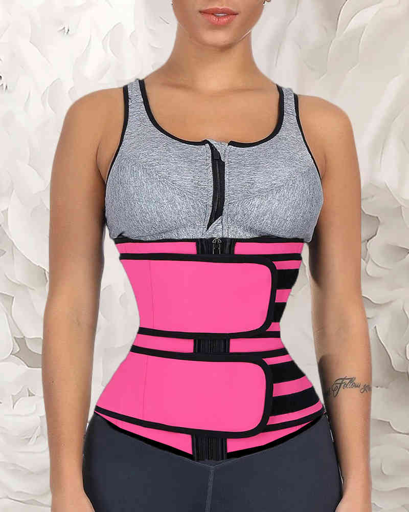 New Plus Size Waist Trainer Slimming Belt Body Shaper For Women Tummy Modeling Strap Corset Waist Cincher Sport Trimmer Girdle 210415