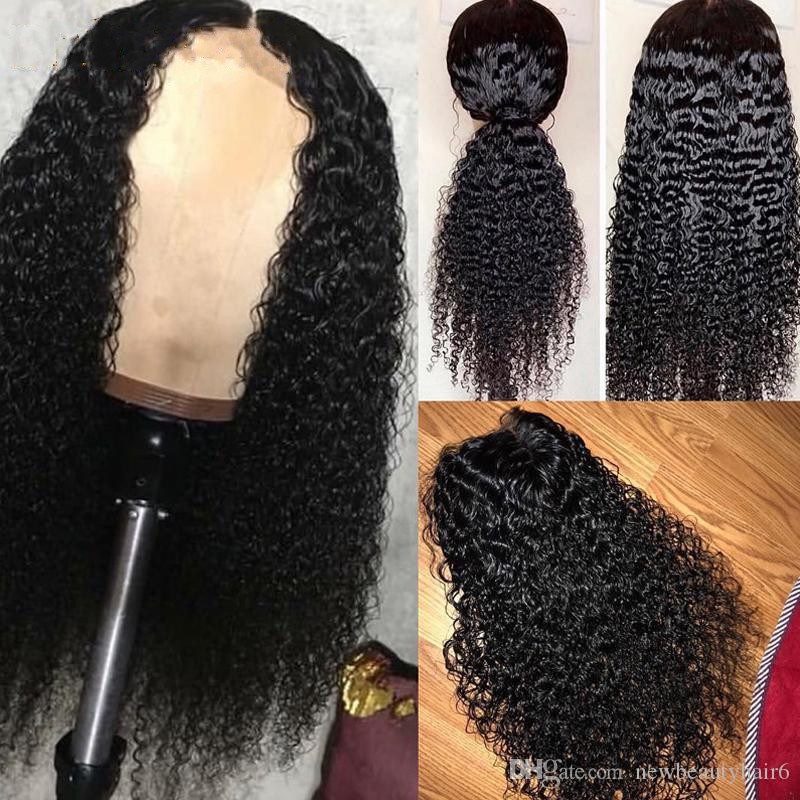 Free shipping Long Kinky Curly Brazilian Lace Front Wig For Women Black/Ombre Blonde Color Synthetic Wigs Silation Human Hair Heat Resistant