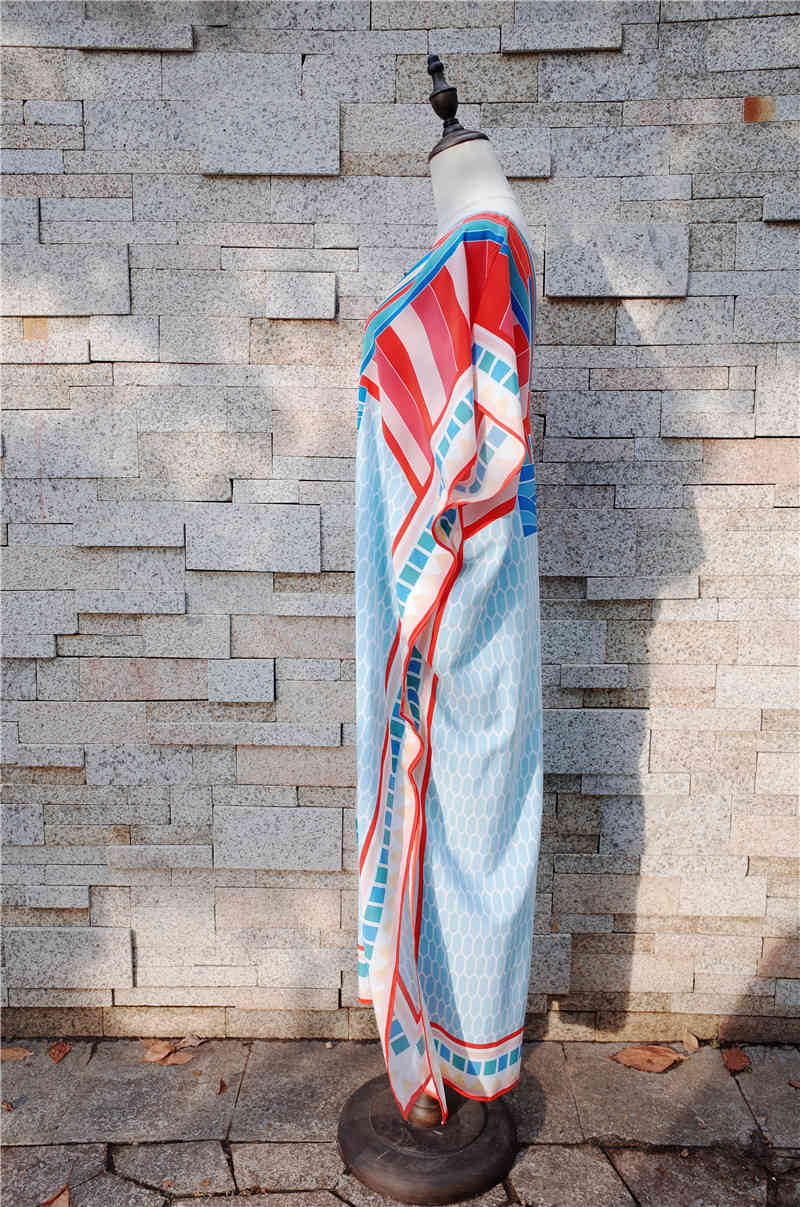 Beach Swimsuit cover up Tunic Sarong Robe de Plage wear kaftans long Dress Womens Swim Wear #Q614 210420