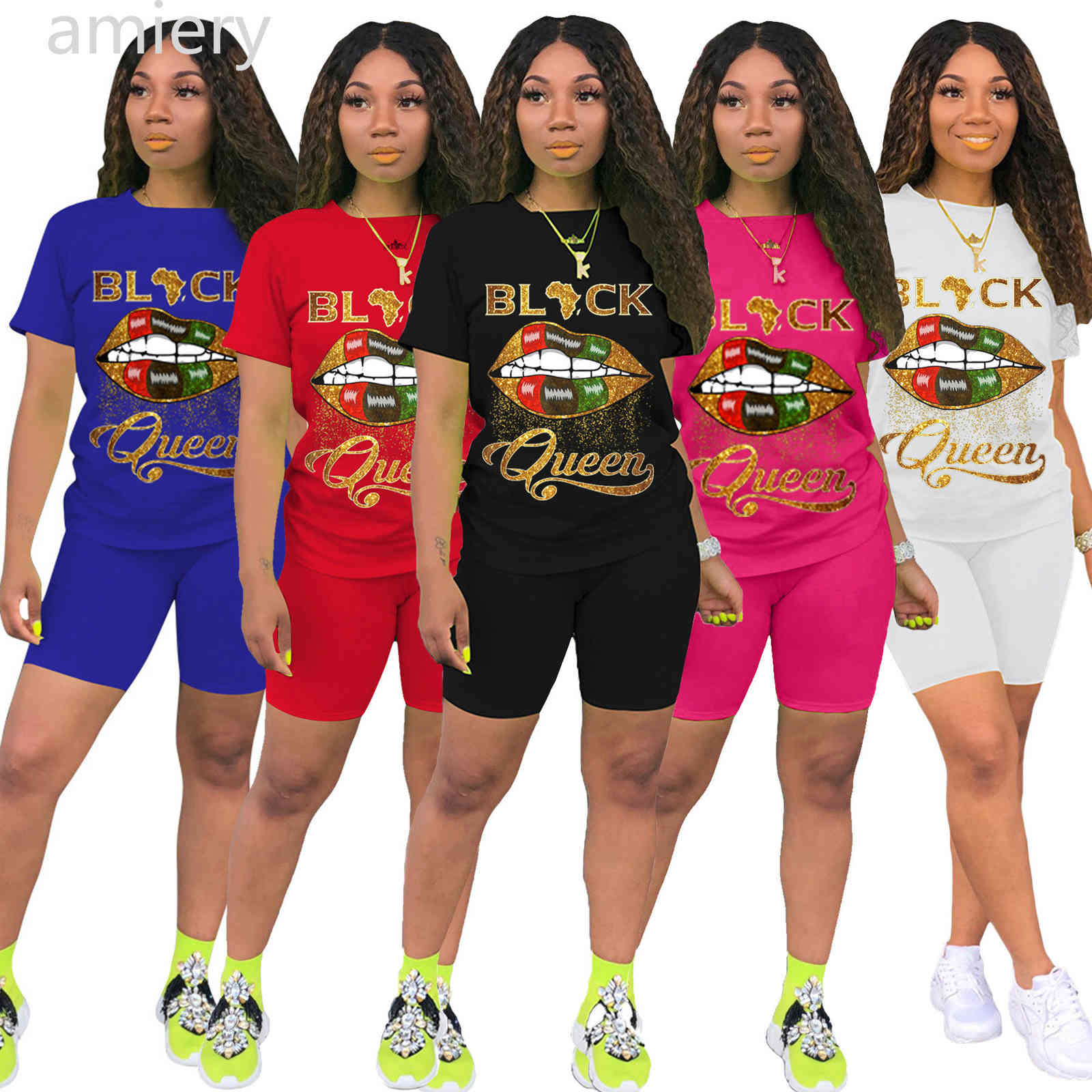Summer Women Tracksuits Lip Print Short Sleeve T-shirt + Shorts Solid Color 2 Piece Jogger Sets Yoga Outfits Plus Size Gym Clothes, White
Summer Women Tracksuits Lip Print Short Sleeve T-shirt + Shorts Solid Color 2 Piece Jogger Sets Yoga Outfits Plus Size Gym Clothes, White