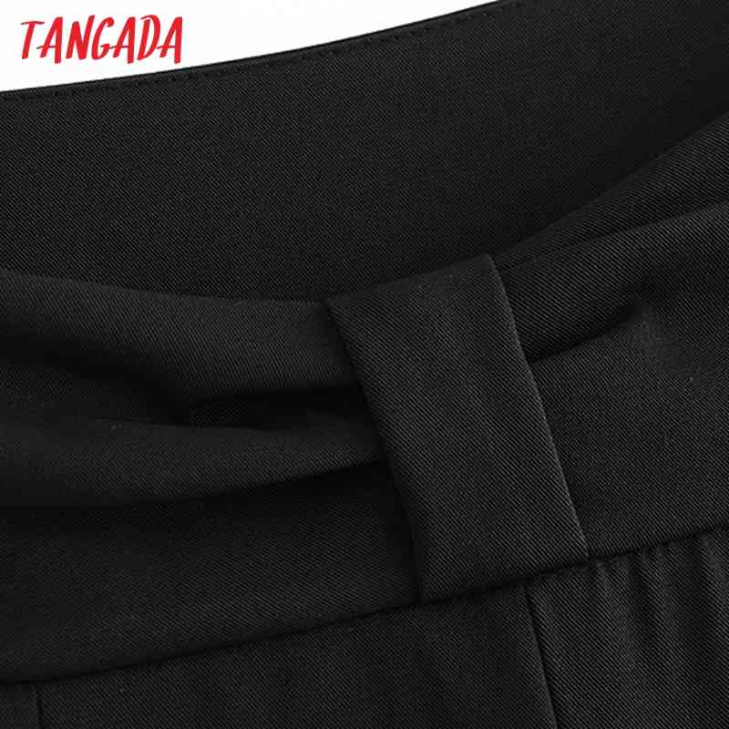 Fashion Women Black Loose Harm Long Trousers Side Zipper Female Pants JE86 210416