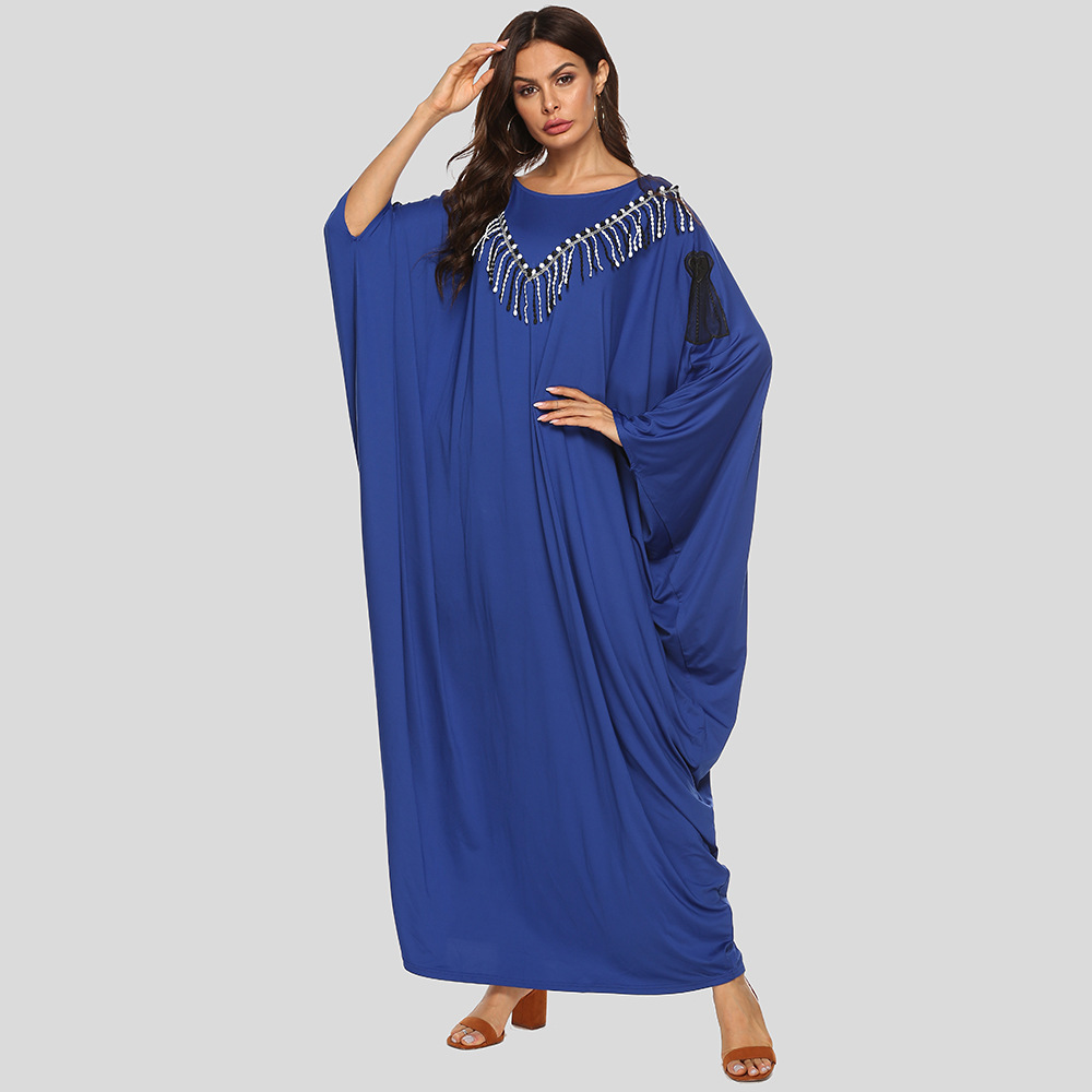 Turkey Muslim Clothing Women Bat Sleeve Moroccan Kaftan Hijab Dress Tassel Plus Size Maxi Long Vestidos Islamic Clothes Kimono
Turkey Muslim Clothing Women Bat Sleeve Moroccan Kaftan Hijab Dress Tassel Plus Size Maxi Long Vestidos Islamic Clothes Kimono
