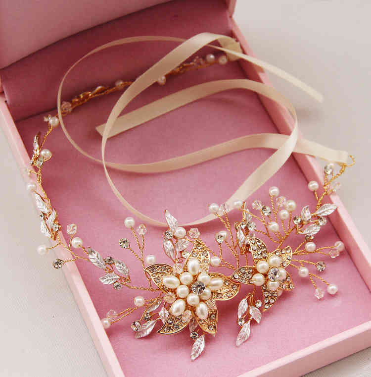 Wedding Hair Jewelry Accessories European Bridal Headwear Gold Silver Diamond Alloy Handmade International Station Selling