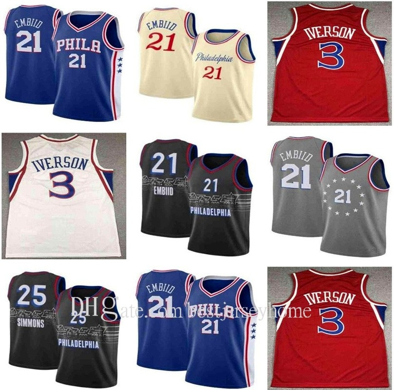 2021 Vintange New Top quality Basketball Joel 21 Embiid Mens Ben 25 Simmons Allen 3 Iverson Julius 6 Erving City Jersey Quick Dry Breathable, Black;red
2021 Vintange New Top quality Basketball Joel 21 Embiid Mens Ben 25 Simmons Allen 3 Iverson Julius 6 Erving City Jersey Quick Dry Breathable, Black;red