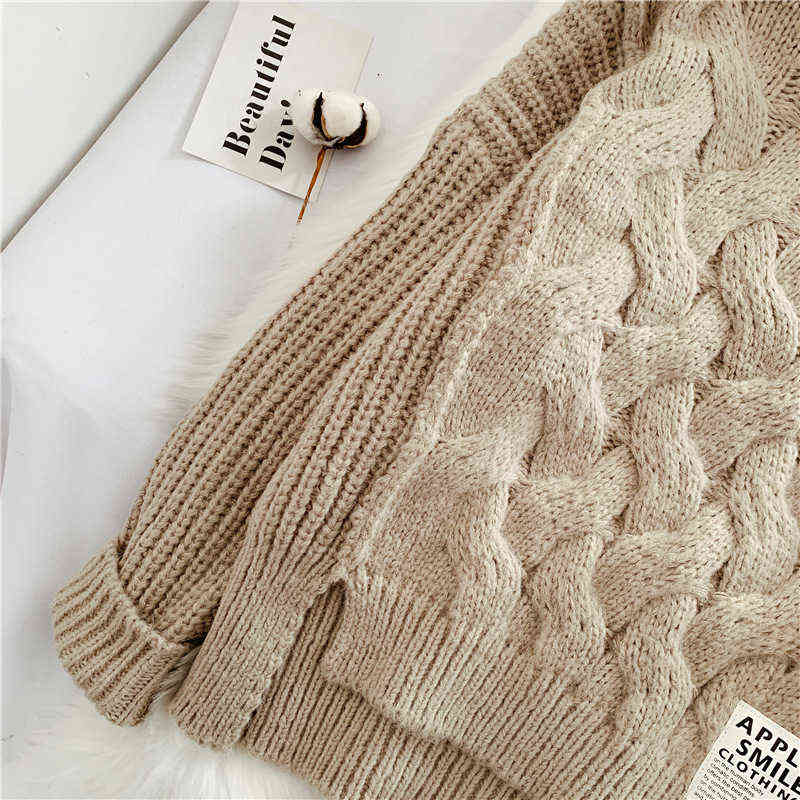 EBAIHUI Womens Winter Sweaters Loose Oversized Solid Color Thick Crop Sweater Korean Fashion Harajuku Turtleneck Pullovers 211123wtt
