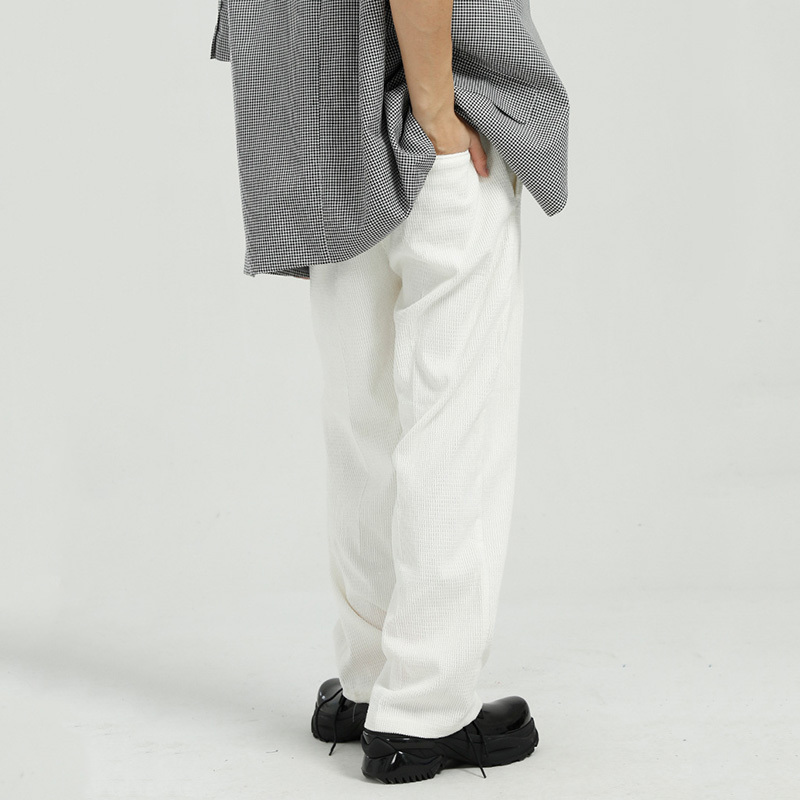 IEFB Men's Wear Sweatpants Spring Korean Loose White Elastic Waist Drawstring Solid Color Simple Casual Trousers 9Y5824 210524