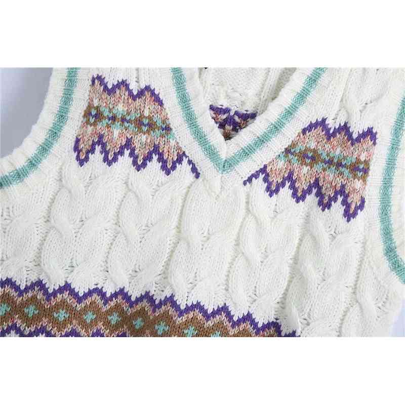 Streetwear Women Striped Sweaters Vest Fashion Ladies V-Neck Knitted Tanks Causal Female Chic Twist Pullovers 210430
