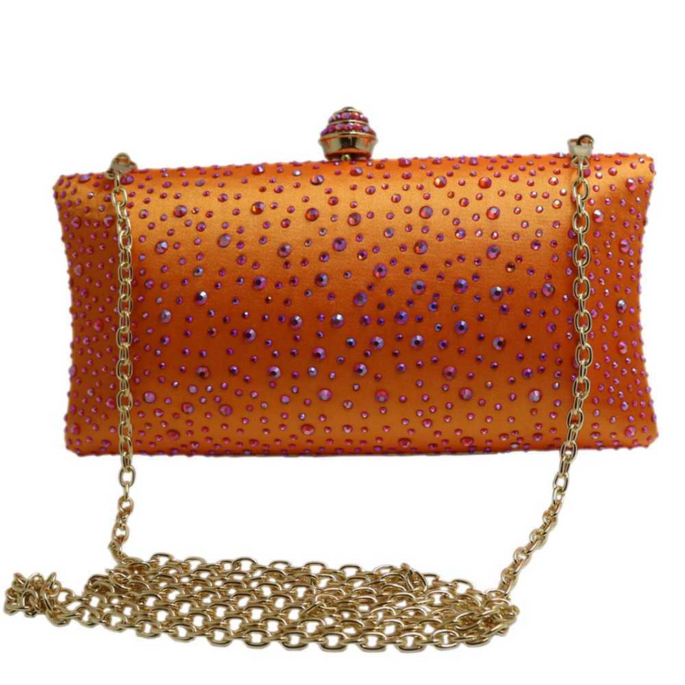 Orange for Womens Party Crystal Evening Bags and Box Clutch Black/Green/Purple/Gray/Gold 210901