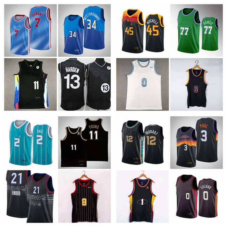 Basketball Jersey Giannis Antetokounmpo Devin Booker Kevin Durant Kyrie Irving Lebron James Harden Stephen Curry Lamelo Ball Zach Lavine Nba's-image