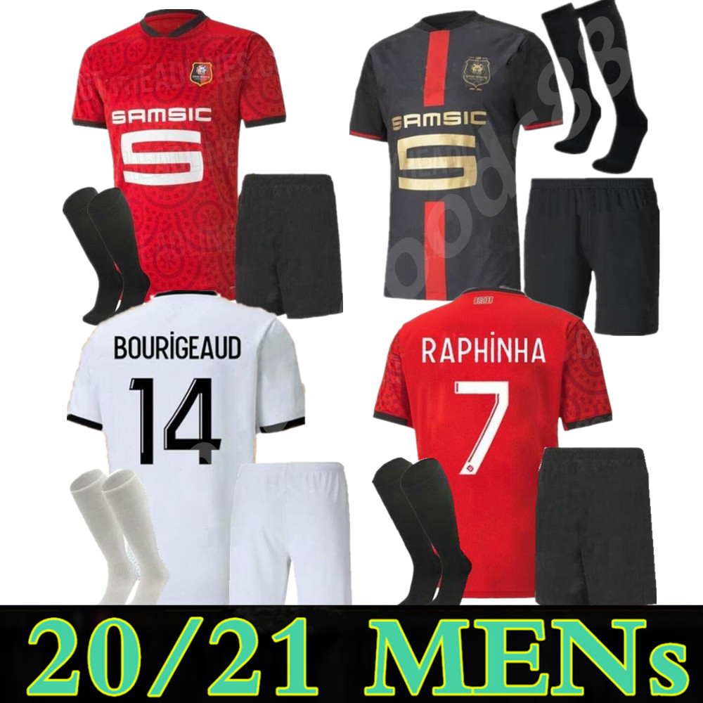 2021 maillot Rennes soccer jerseys 120th Anniversary Stade Rennais CAMAVINGA BOURIGEAUD NIANG DA SILVA kids kit football shirts
