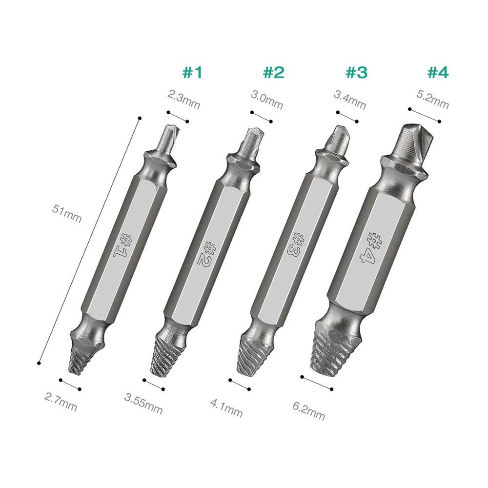 GUIDE 5 pgs/set Guide to Joint Drill Extractor Damaged Bolt Extractor Broken Speed Easy Outside the Prisoner Screw Removing Tool