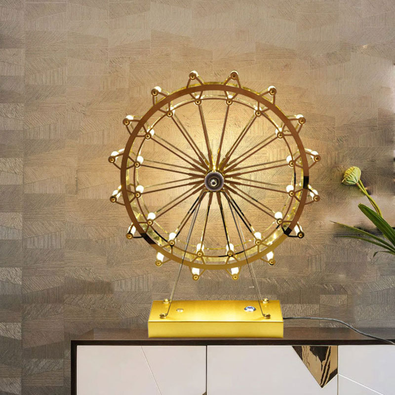 Nordic Personality Ferris Wheel Table Lamp Creative Home Decoration Ornaments Living Room Bedroom TV Cabinet 3D Desk Lighting R382