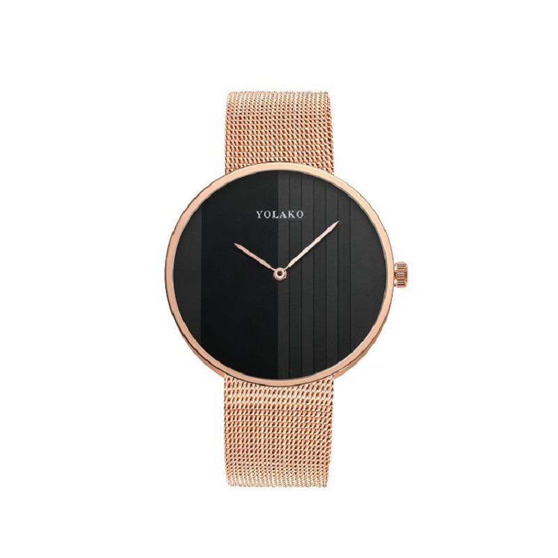 

Wristwatches YOLAKO Women Watch Rose Gold Fashion For Simple Large Dial Quartz Wristwatch Female Clock Zegarek Damski 2021 Reloj, Silver