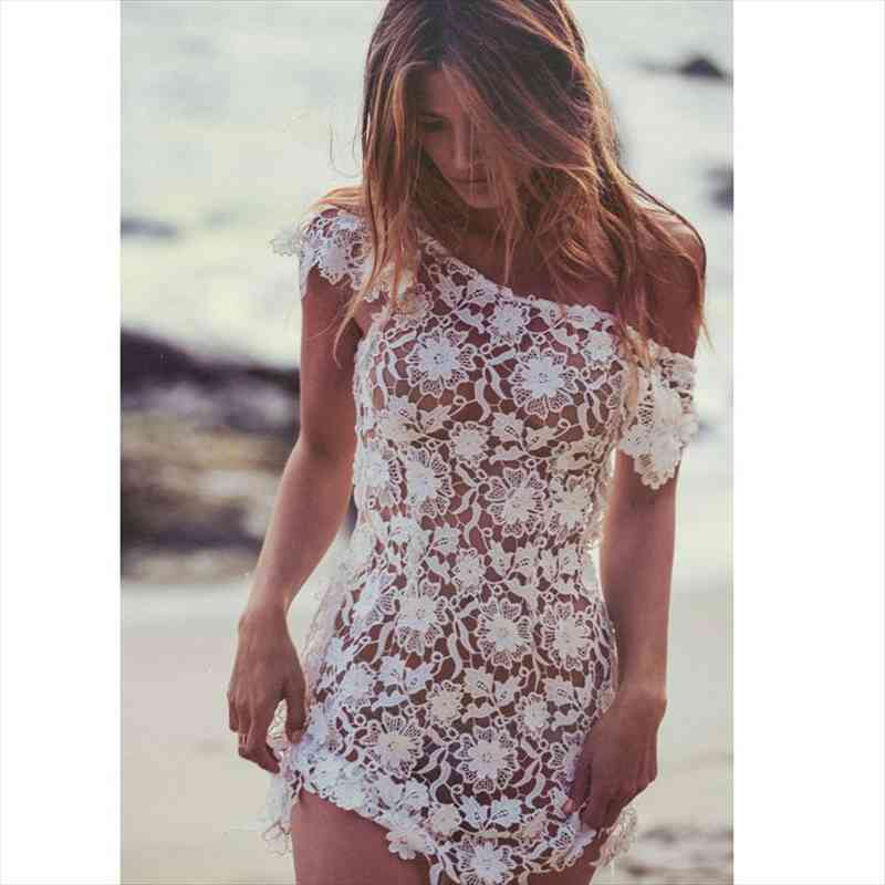 hollow out crochet lace up floral beach dress short mini dress white women ladies bikini cover up beachwear outdoor, White;black
hollow out crochet lace up floral beach dress short mini dress white women ladies bikini cover up beachwear outdoor, White;black
