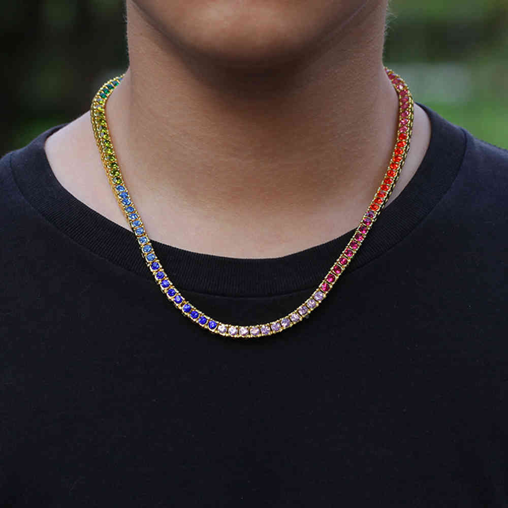 Custom 4mm Men Women Necklace Bling Colorful Zircon Rhinestone CZ Iced Out Hip Hop Link Tennis Chain Necklace Jewelry For Gift X0509
Custom 4mm Men Women Necklace Bling Colorful Zircon Rhinestone CZ Iced Out Hip Hop Link Tennis Chain Necklace Jewelry For Gift X0509