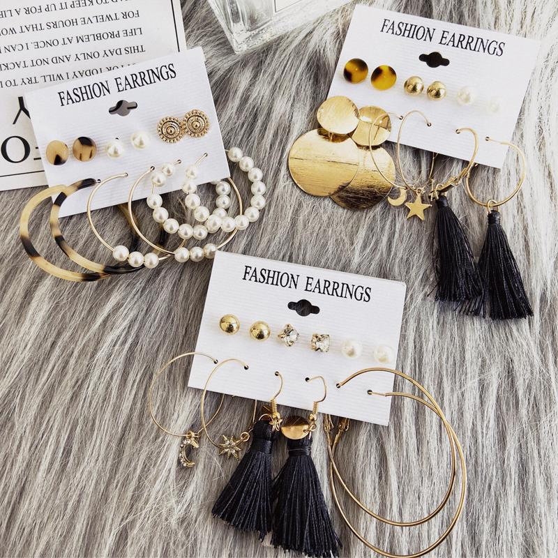 Hoop & Huggie Fashion Round Circle Geometric Hoops Bohemian Leopard Tortoise Shell Acrylic Pearl Tassel Drop Earrings Set For Women
Hoop & Huggie Fashion Round Circle Geometric Hoops Bohemian Leopard Tortoise Shell Acrylic Pearl Tassel Drop Earrings Set For Women