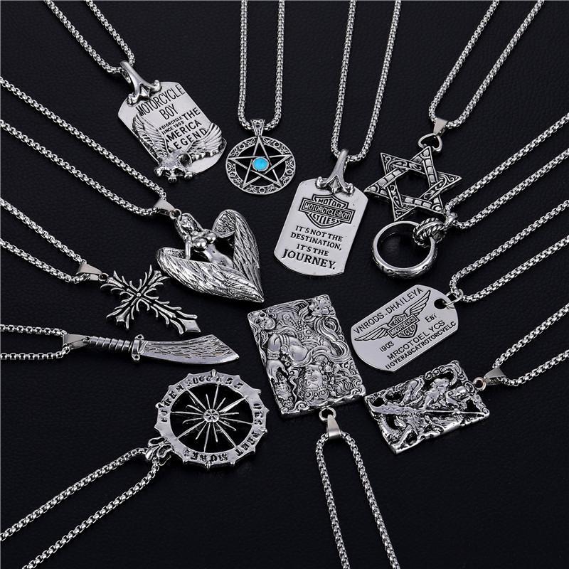 Chains Vintage Titanium Necklace For Men Stainless Steel Fashion Pendant Hip Punk Chain Trendy Gothic Jewelry, Silver
Chains Vintage Titanium Necklace For Men Stainless Steel Fashion Pendant Hip Punk Chain Trendy Gothic Jewelry, Silver