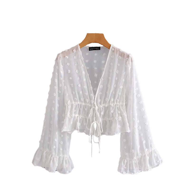 Women Deep V Neck Top White Lace Fashion Shirt Female Long Sleeve Chic Shirt Sexy Polka Dot Solid Color Mesh Blouses 210520, As picture
Women Deep V Neck Top White Lace Fashion Shirt Female Long Sleeve Chic Shirt Sexy Polka Dot Solid Color Mesh Blouses 210520, As picture