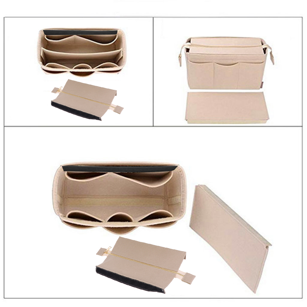 High Quality Multifunction Handbag Felt Fabric Bag Purse Insert Storage Pouch Case Structured organizer bags 210402