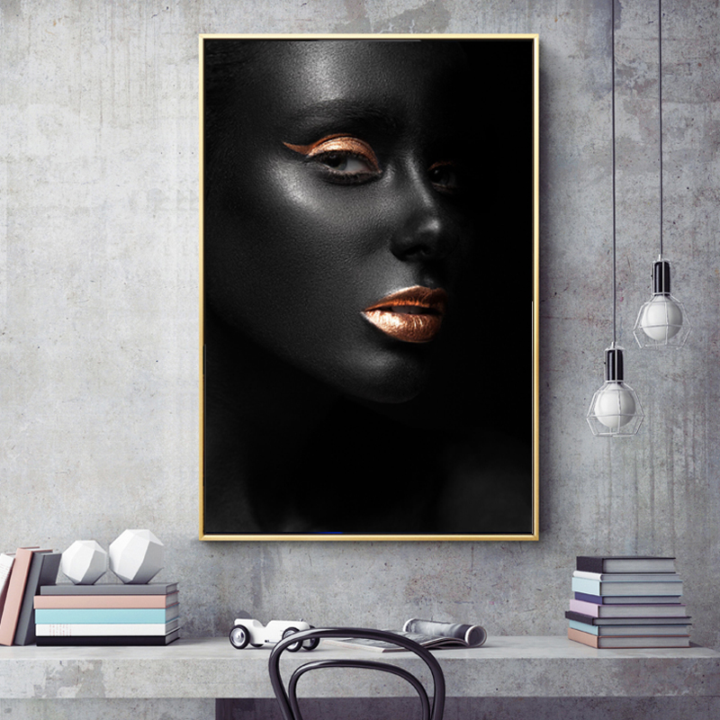 Black Girl Golden Color Lips Posters and Prints Wall Pictures For Living Room Modular Decorative African Art Pictures
Black Girl Golden Color Lips Posters and Prints Wall Pictures For Living Room Modular Decorative African Art Pictures