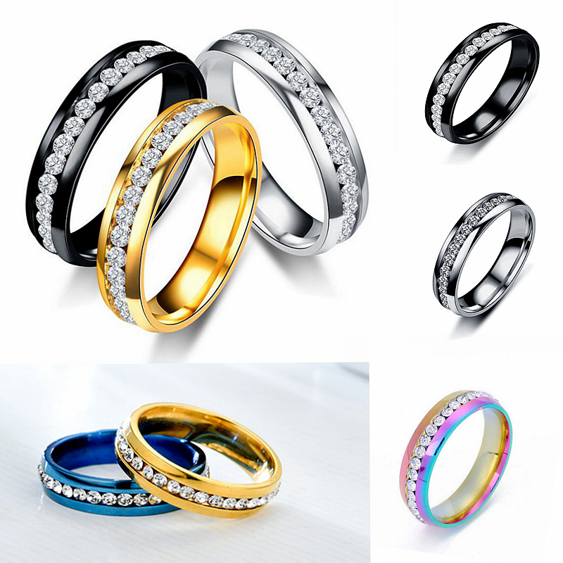 Europe America New Style Single Diamond Stainless Steel Ring Fashion Colorful Couple Rings
Europe America New Style Single Diamond Stainless Steel Ring Fashion Colorful Couple Rings