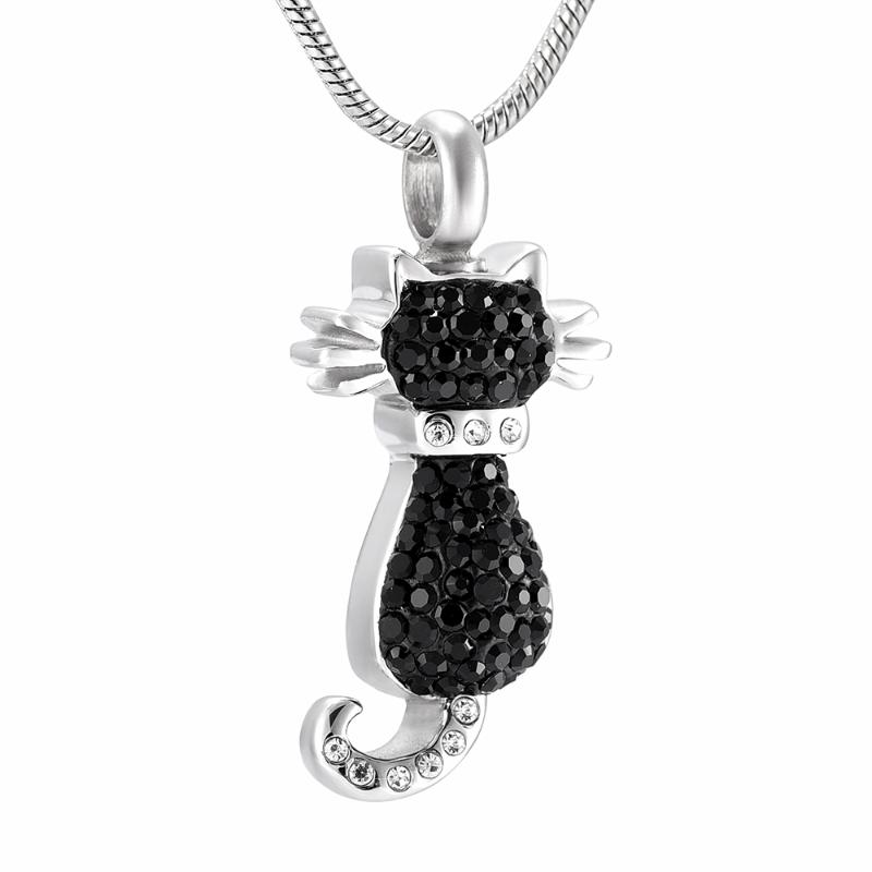Chains Crystal Back Memorial Cat Necklace Pet Stainless Steel Cremation Ashes Keepsake Urn Pendant Home Jewelry, Silver
Chains Crystal Back Memorial Cat Necklace Pet Stainless Steel Cremation Ashes Keepsake Urn Pendant Home Jewelry, Silver