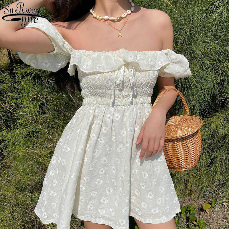 Sexy Ruffles Women Puffed Sleeves Dress Summer Square Neck Bow Slim Floral Dresses Girls Princess Pleated Dresses 13677 210527, White
Sexy Ruffles Women Puffed Sleeves Dress Summer Square Neck Bow Slim Floral Dresses Girls Princess Pleated Dresses 13677 210527, White
