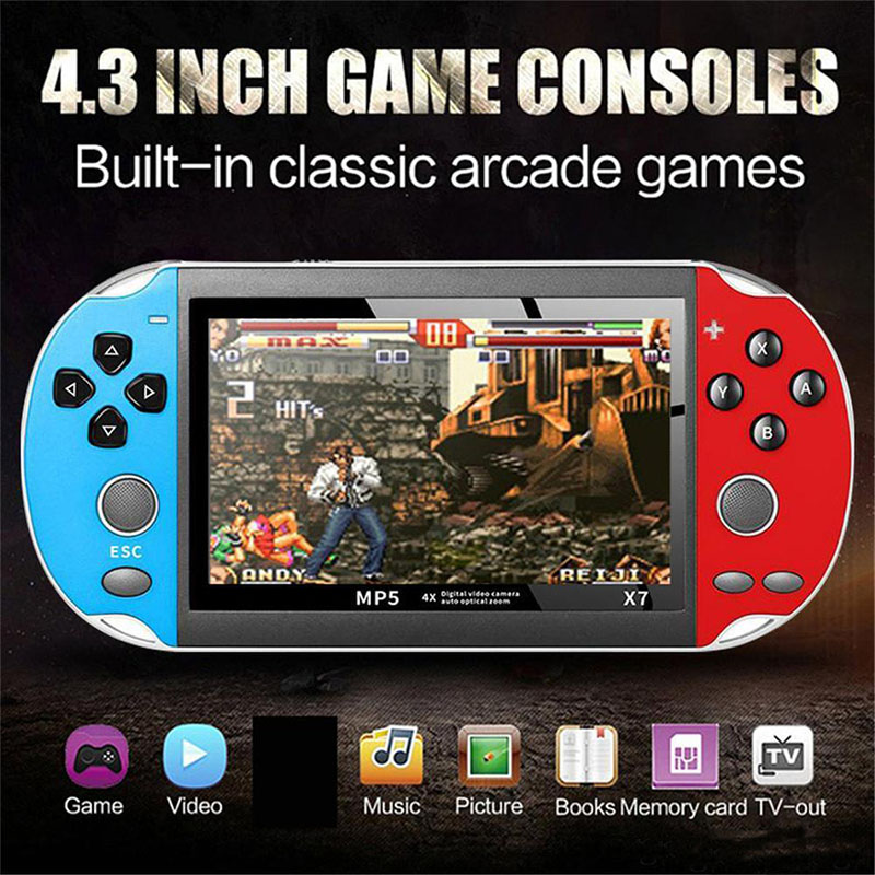 X7 4.3 inch Video Game Console MP5 8GB ROM Double Rocker Dual Joystick Arcade Games Handheld Game Player Portable Retro Console 4.3inch
X7 4.3 inch Video Game Console MP5 8GB ROM Double Rocker Dual Joystick Arcade Games Handheld Game Player Portable Retro Console 4.3inch