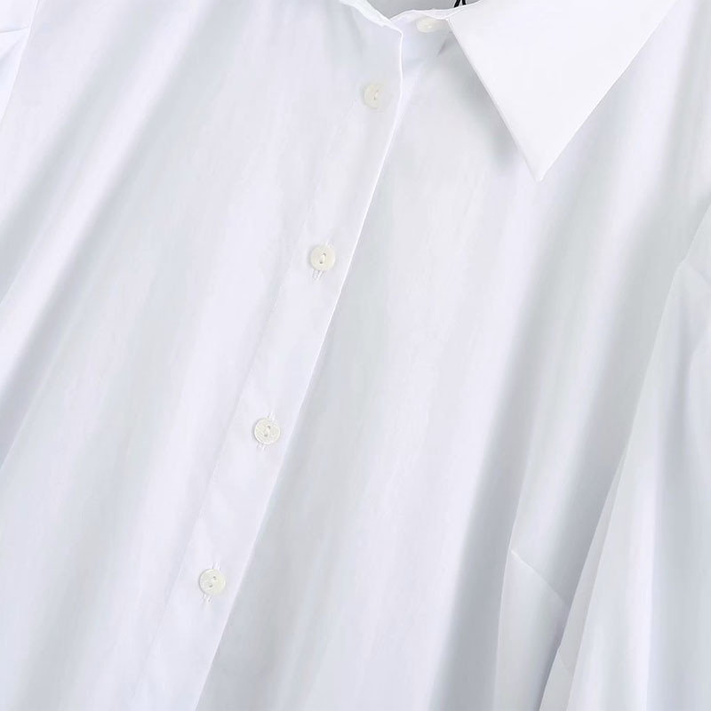 Lapel Single-breasted Long-sleeved Bow-knot Solid Color Chic Female Shirt Korean Style Simple and Personalized Women's Tops 210507