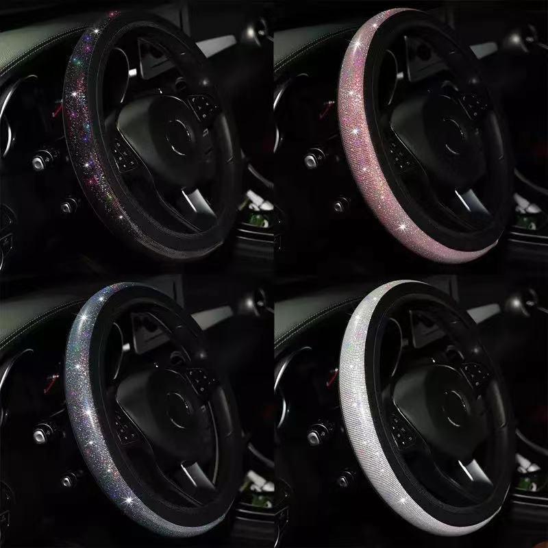 Steering Wheel Covers 38CM/15-Inch Braiding Cover For PU Leather Bling Colorful Flash Women Car Covered Steering-Wheel Accessories
Steering Wheel Covers 38CM/15-Inch Braiding Cover For PU Leather Bling Colorful Flash Women Car Covered Steering-Wheel Accessories