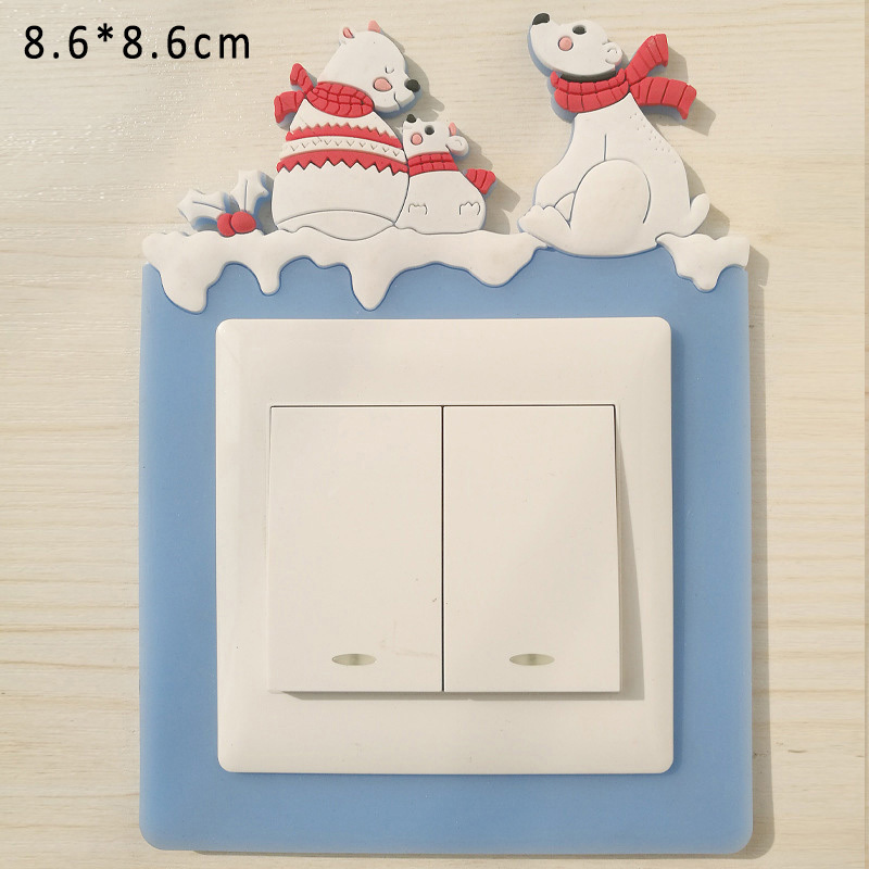 1Pcs On-off Protective Cover for Household Christmas Decorations for Switch Outlet Soft Glue 3D Wall Sticker Kid Room Decor