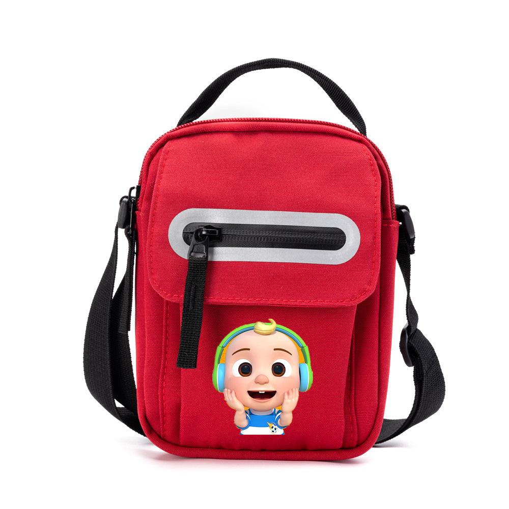 US Stock Kids Cocomelon JJ Fanny Pack Cartoon Crossbody Shoulder Bags with Plush Avocado Doll Pendant Key Holder Travel Sport Tote