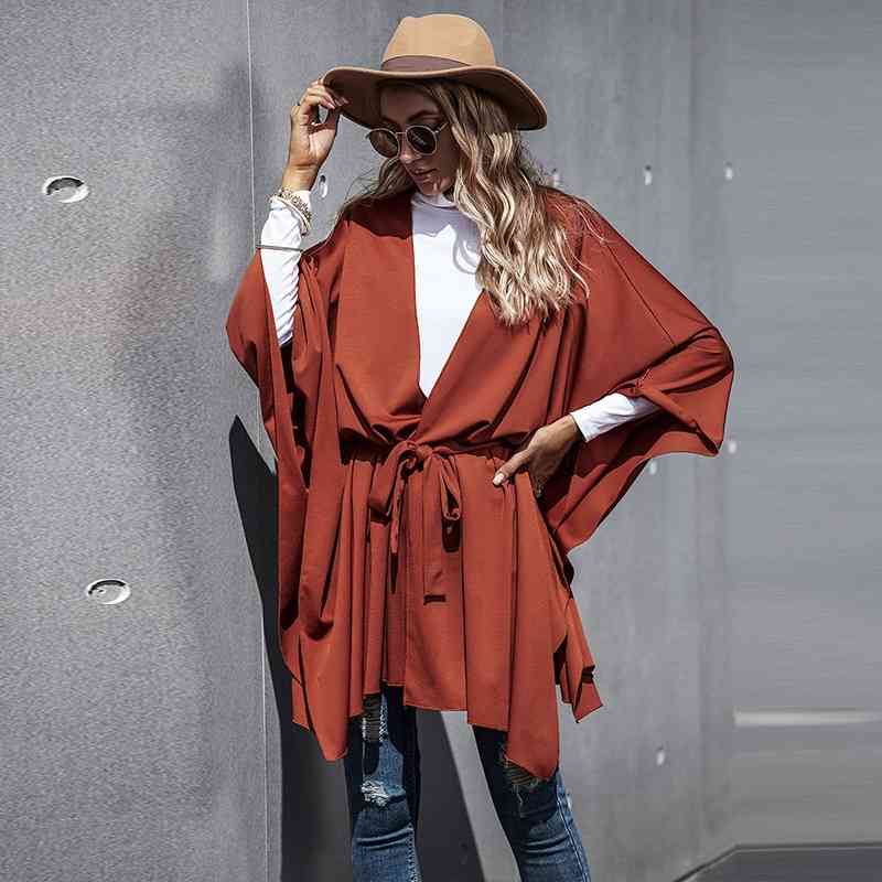 Fashion Spring Autumn Women Lace Up Pleated Irregular Deep V-neck Blazer Lapel Long Sleeve Loose Fit Jacket 210603, Brick red
Fashion Spring Autumn Women Lace Up Pleated Irregular Deep V-neck Blazer Lapel Long Sleeve Loose Fit Jacket 210603, Brick red