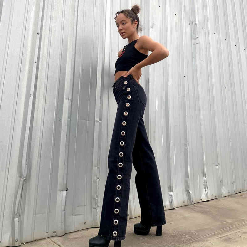 Women's Jeans Hip pop High Waist fashion long Vintage Slim Denim Pants pants trousers 210524