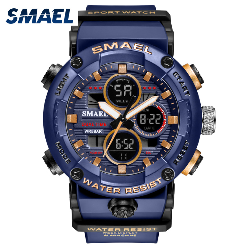 SMAEL Sport Watch Men Waterproof LED Digital Watches Stopwatch Big Dial Clock For Male 8038 relogio masculino Men Watches Quartzg, Blackgold
SMAEL Sport Watch Men Waterproof LED Digital Watches Stopwatch Big Dial Clock For Male 8038 relogio masculino Men Watches Quartzg, Blackgold