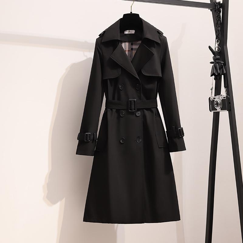 Women's Trench Coats S-4XL Autumn 2021 Fashion England Style Women Loose Mid-length Windbreaker Elegant Belt Coat Female Casual Long Jacket