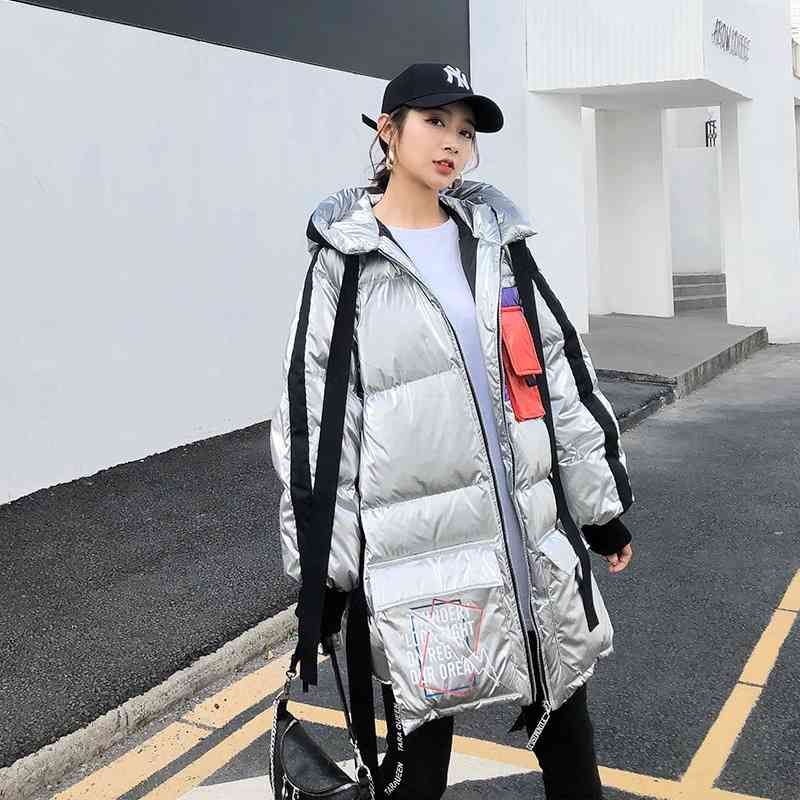 2020 winter new down jacket women's loose version medium and long Chao brand hooded warm fashion coat out of season, Black
2020 winter new down jacket women's loose version medium and long Chao brand hooded warm fashion coat out of season, Black