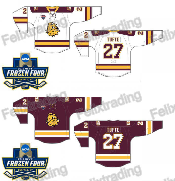 2019 NCAA Frozen Four Minnesota Duluth UMD Bulldogs Parker Mackay Riley Tufte Scott Perunovich Billy Exell Nick Wolff Nick Deery Jersey, Black
2019 NCAA Frozen Four Minnesota Duluth UMD Bulldogs Parker Mackay Riley Tufte Scott Perunovich Billy Exell Nick Wolff Nick Deery Jersey, Black
