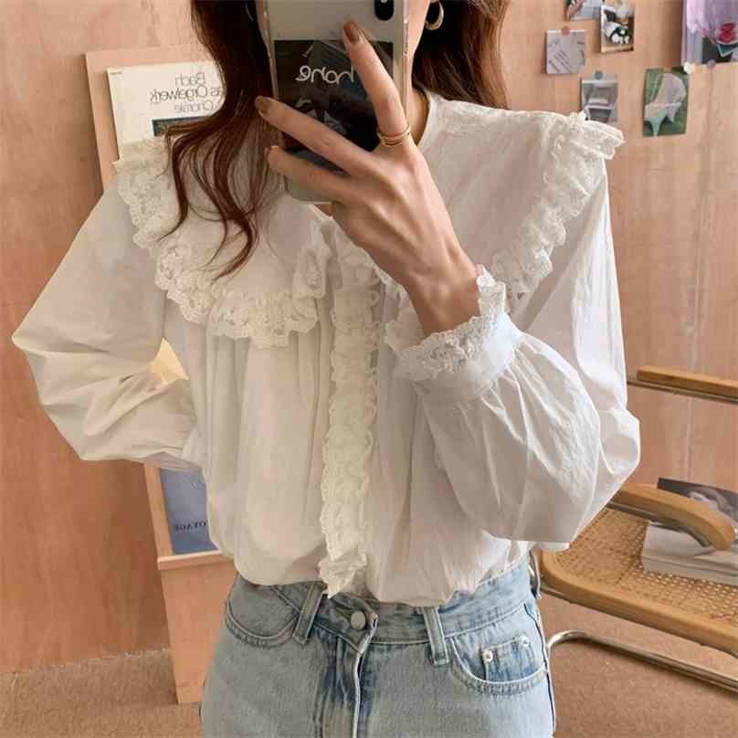 White Ruffles Sweet All Match Fashion High Quality Spring Femme Casual Chic Gentle Girls Loose Tops Shirts 210525, Photo color
White Ruffles Sweet All Match Fashion High Quality Spring Femme Casual Chic Gentle Girls Loose Tops Shirts 210525, Photo color