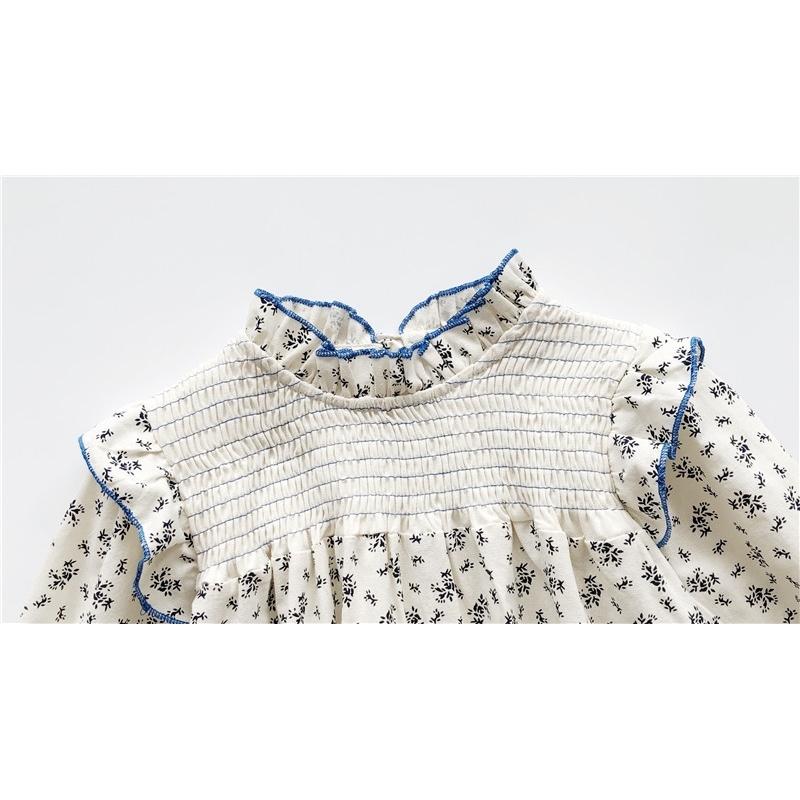 Baby girls floral shirt children's cotton long-sleeved toddler girl fall clothes blouse 210702