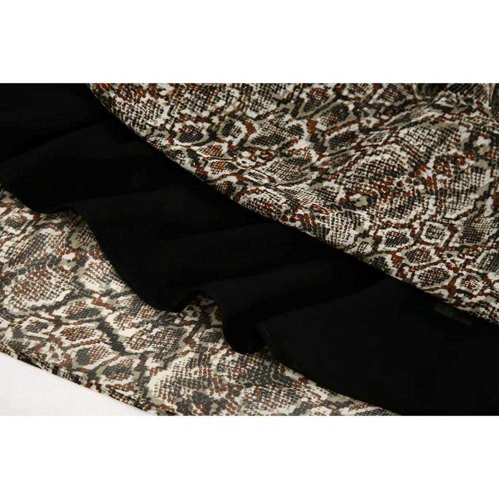 Women Dress Animal Print High Neck Long balloon sleeves Short Dress Belt Elastic waistband Lining vestidos femme robe 210709