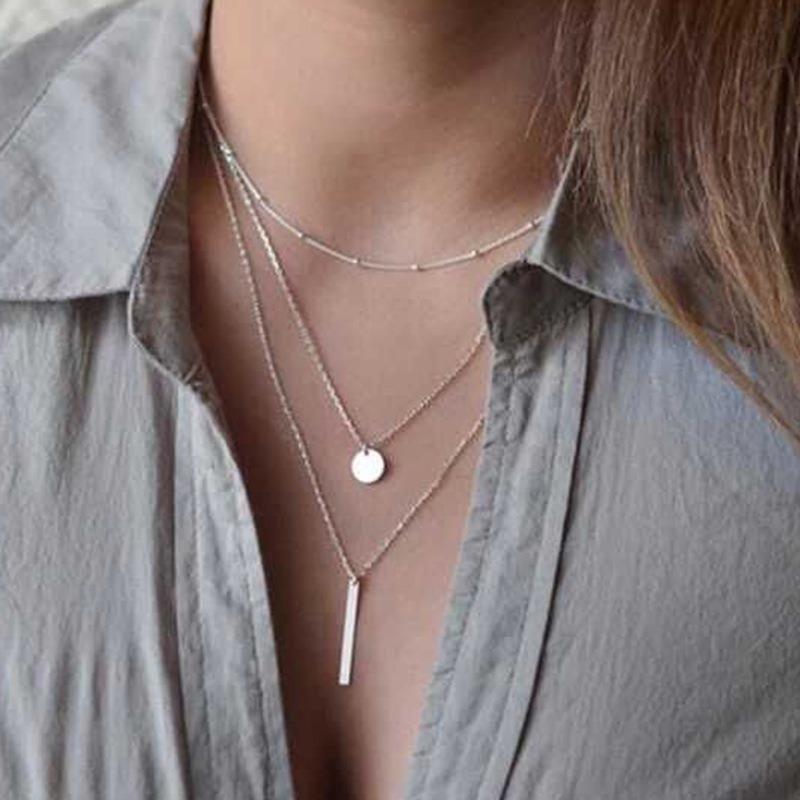 Pendant Necklaces Silver Color Bohemian Style Multi-layer Chain Necklace Aesthetic Long Ladies Harajuku Jewelry Collares
Pendant Necklaces Silver Color Bohemian Style Multi-layer Chain Necklace Aesthetic Long Ladies Harajuku Jewelry Collares