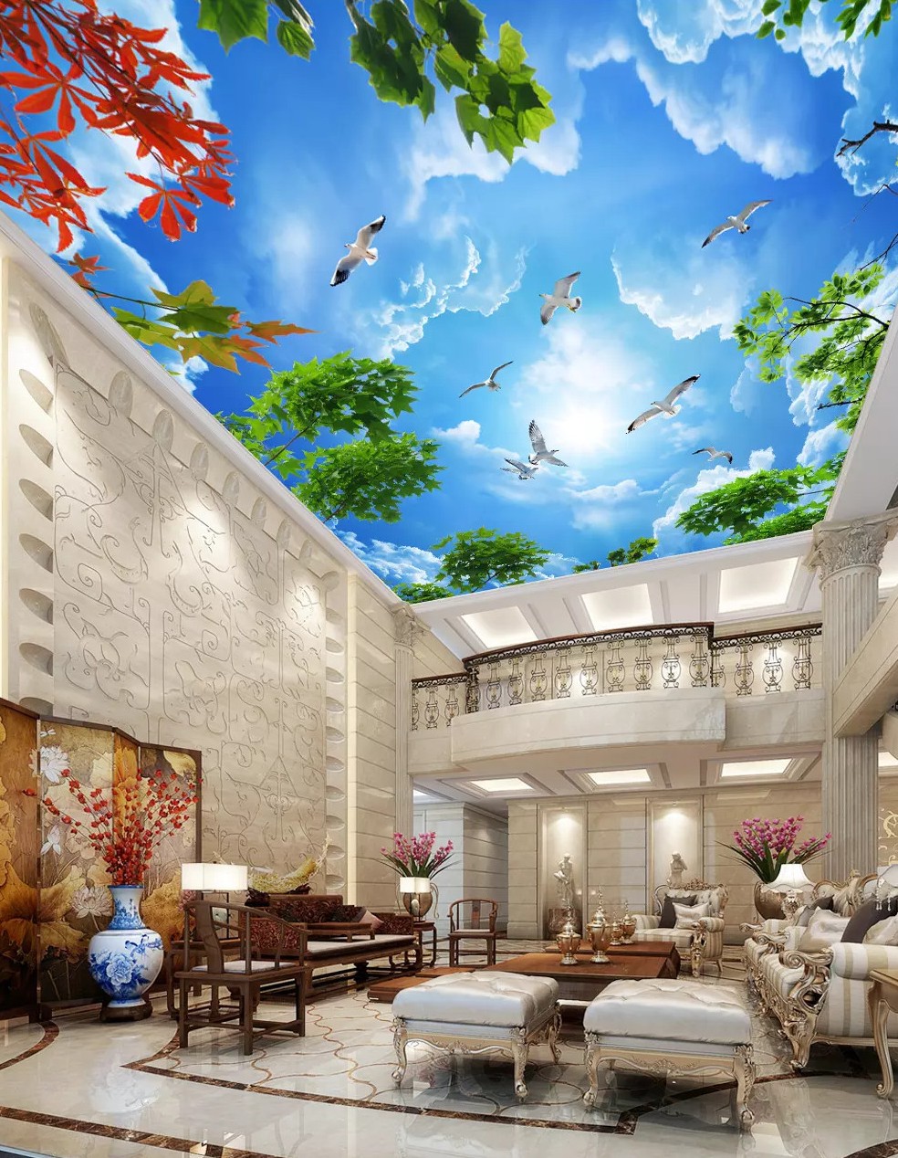 Customized large wallpaper murals 3d beautiful blue sky and white clouds branches living room ceiling 3d murals, Sky blue
Customized large wallpaper murals 3d beautiful blue sky and white clouds branches living room ceiling 3d murals, Sky blue