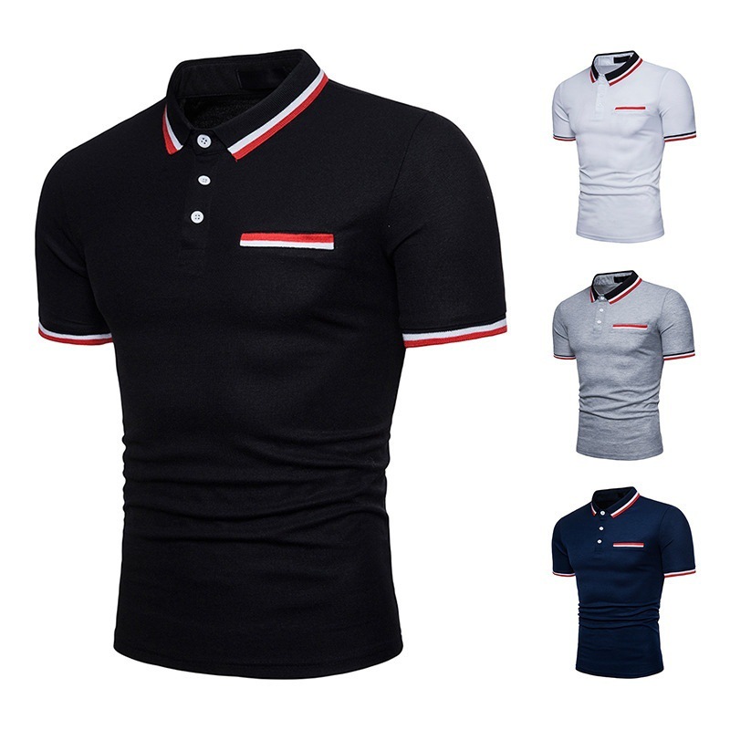 Men Polo Shirt Short Sleeve Contrast Color Clothing Summer Streetwear Casual, Gray red
Men Polo Shirt Short Sleeve Contrast Color Clothing Summer Streetwear Casual, Gray red
