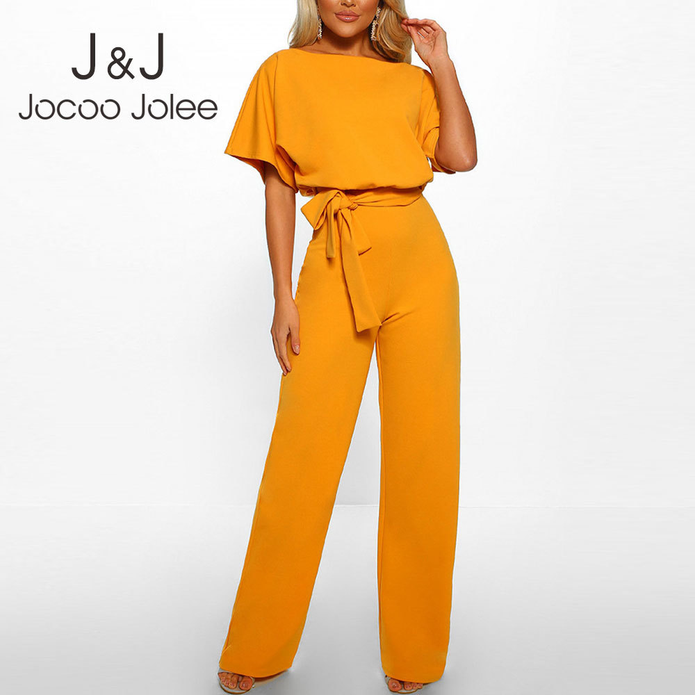 Jocoo Jolee Casual Solid Short Sleeve Wide Leg Jumpsuits with Belt Summer Plus Size 3XL Chiffon Jumpsuit Lady Rompers Overalls 210518, Yellow
Jocoo Jolee Casual Solid Short Sleeve Wide Leg Jumpsuits with Belt Summer Plus Size 3XL Chiffon Jumpsuit Lady Rompers Overalls 210518, Yellow