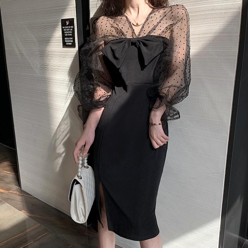 Casual Dresses Vintage Polka Dot Mesh Patchwork Dress Women V Neck Bow High Waist Vestidos 2022 Spring Sexy Split Bodycon Design, Black;gray
Casual Dresses Vintage Polka Dot Mesh Patchwork Dress Women V Neck Bow High Waist Vestidos 2022 Spring Sexy Split Bodycon Design, Black;gray