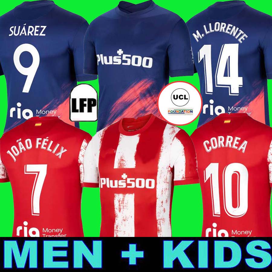 Atletico soccer jerseys 21 22 JOÃO FÉLIX MADRID 2021 2022 M. LLORENTE KOKE SAUL SUAREZ Correa Carrasco camiseta football shirts uniforms men + kids kit LEMAR DEMBELE away, Away kids
Atletico soccer jerseys 21 22 JOÃO FÉLIX MADRID 2021 2022 M. LLORENTE KOKE SAUL SUAREZ Correa Carrasco camiseta football shirts uniforms men + kids kit LEMAR DEMBELE away, Away kids